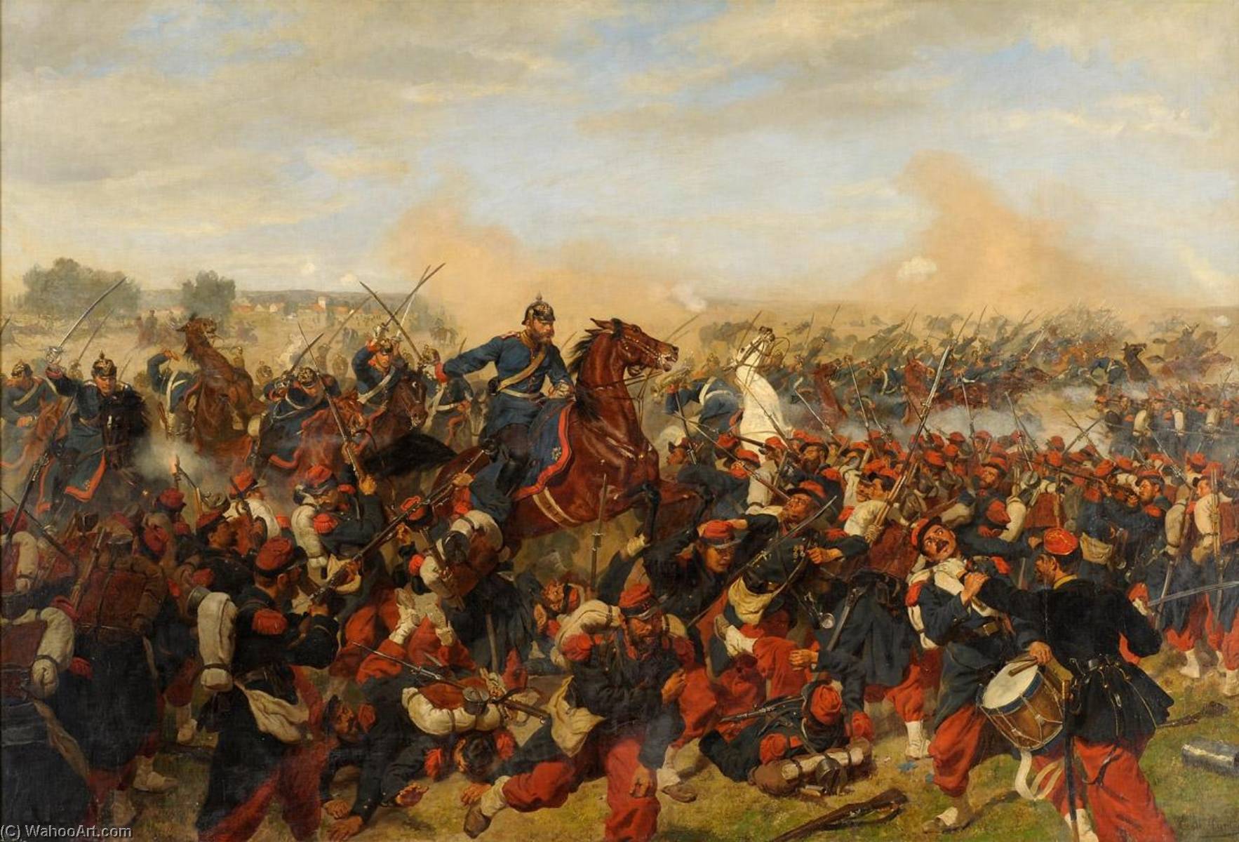 Heinrich Xvii, Prinz Reuß, An Der Seite Der Fünften Eskadron I Garde Dragoner Regiments Bei Mars La Tour, Den 16 August 1870 — Emil Hünten