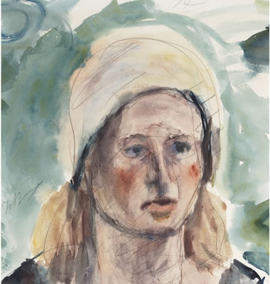 Portrait Of A Woman Wearing A Scarf — Georgios Bouzianis