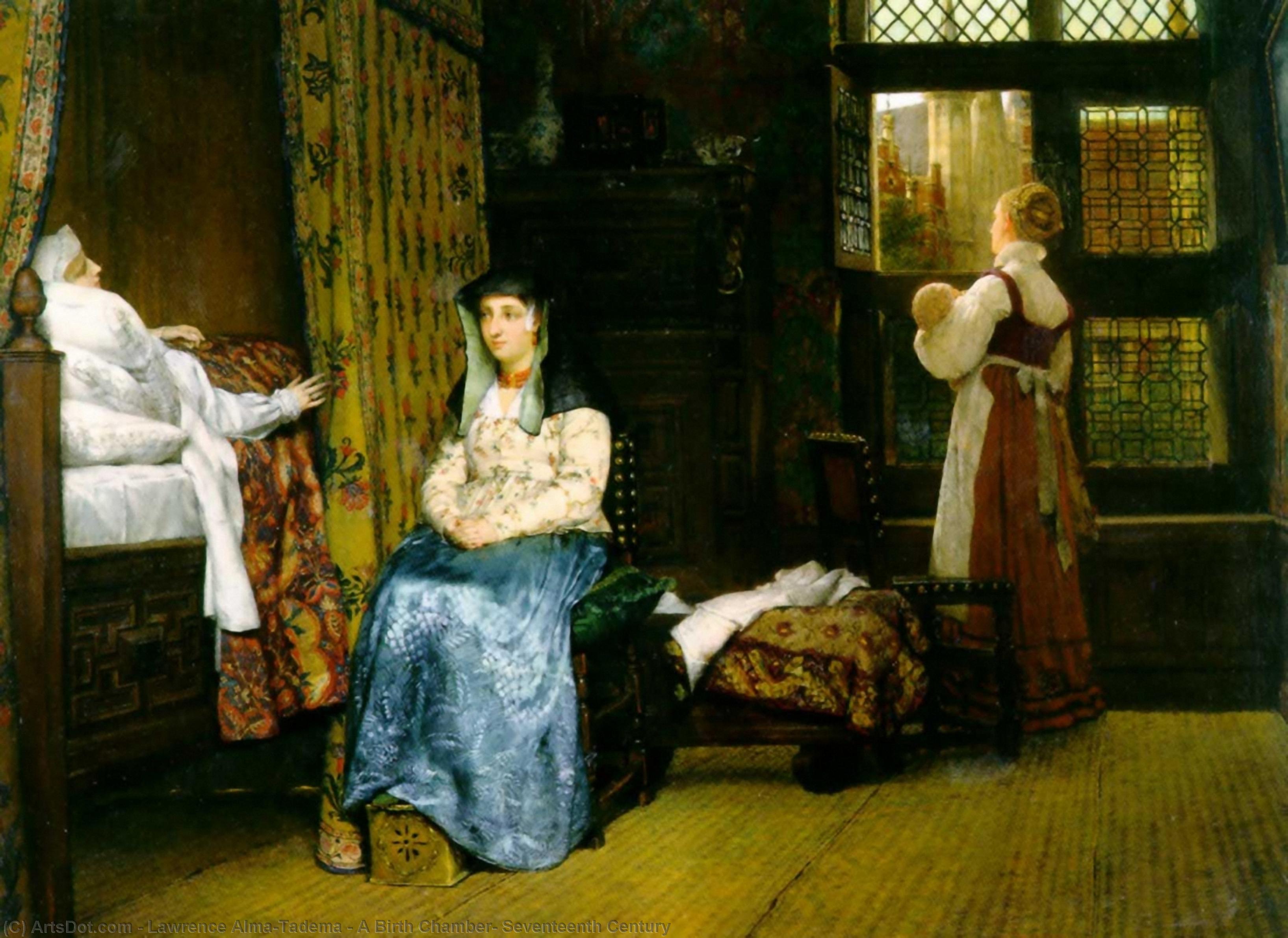 A Birth Chamber, Seventeenth Century — Lourens Alma Tadema