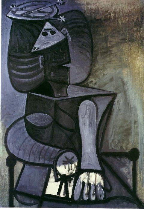 Seated Woman With Flat Hat — Пабло Пикасо