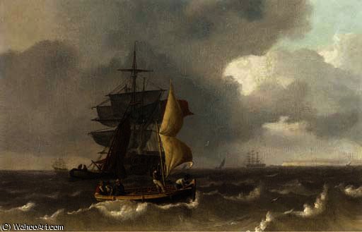 Transferring The Passengers Off A Merchantman Anchored In The Channel — Charles Martin Powell