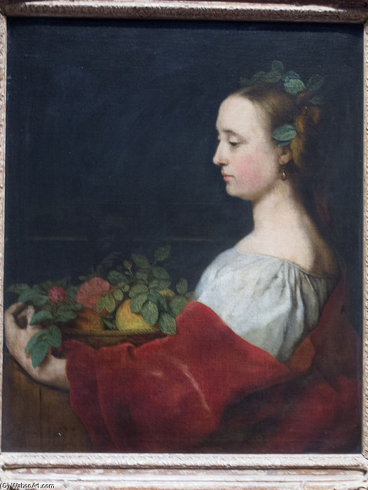 Woman Holding A Basket Of Fruit — Johann Ulrich Mayr