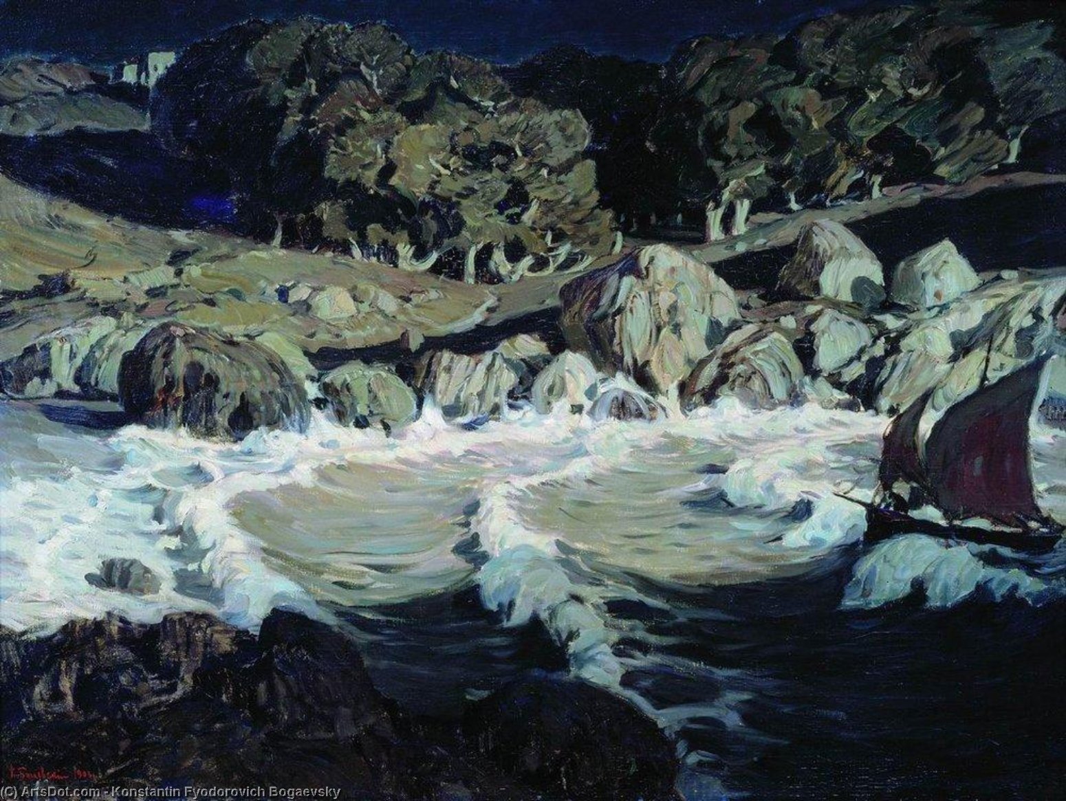 Night At The Seaside — Konstantin Fyodorovich Bogaevsky