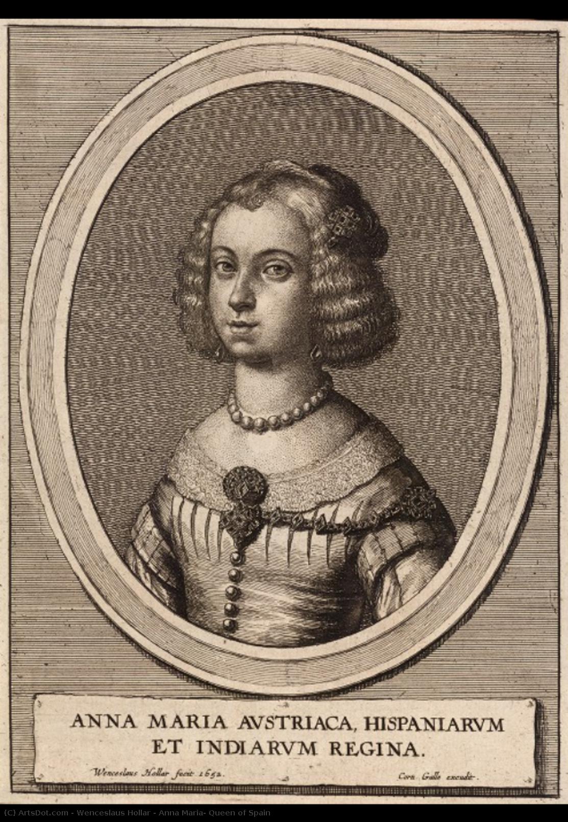 Anna Maria, Queen Of Spain — Wenceslaus Hollar
