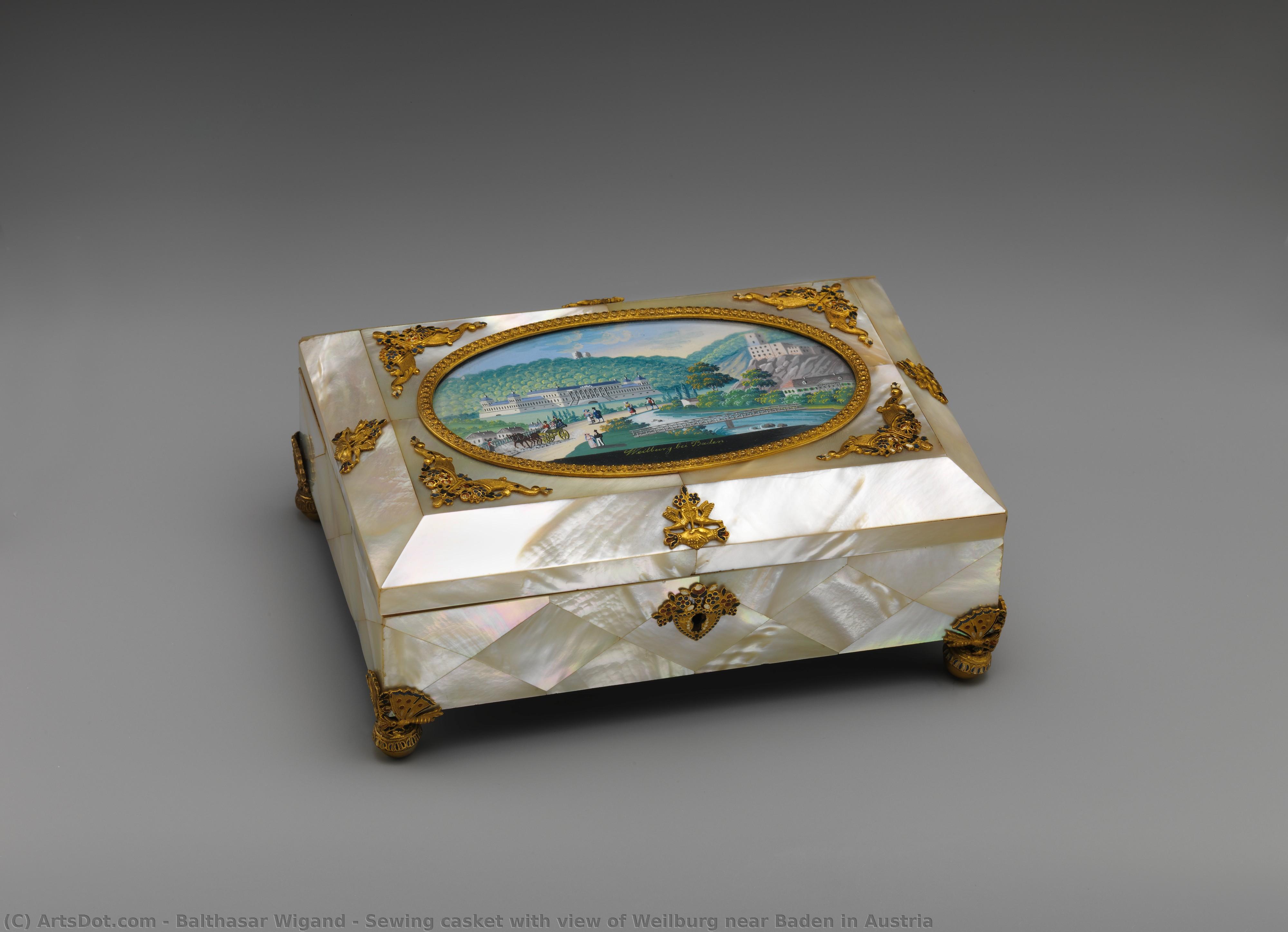 Sewing Casket With View Of Weilburg Near Baden In Austria — Balthasar Wigand