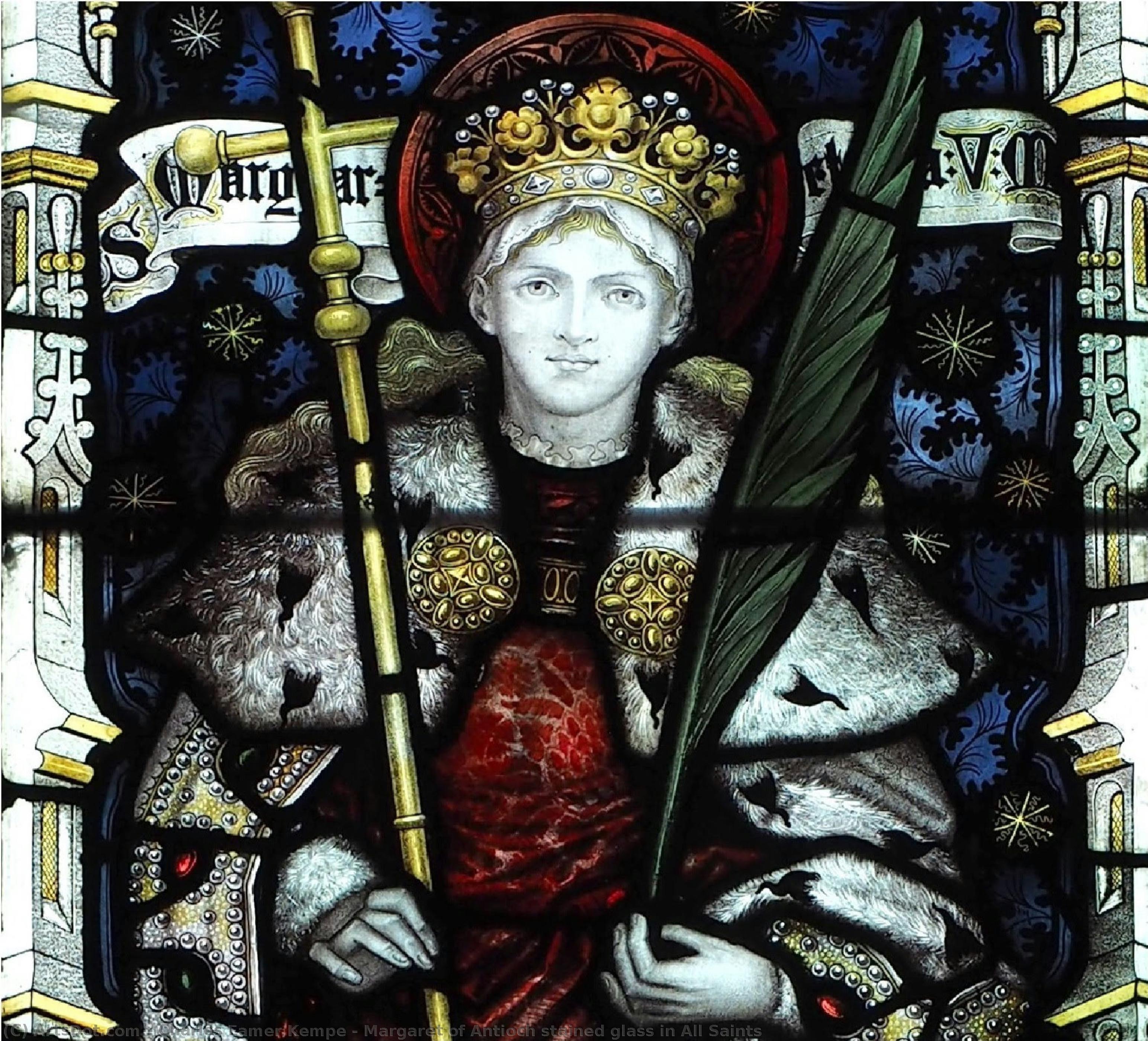 Margaret Of Antioch Stained Glass In All Saints — Charles Eamer Kempe