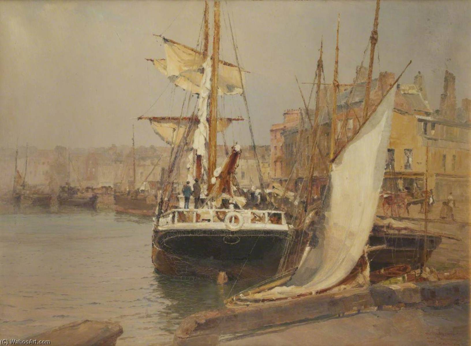 The 'double Corner', North Quay, 1889 — John Miller Nicholson