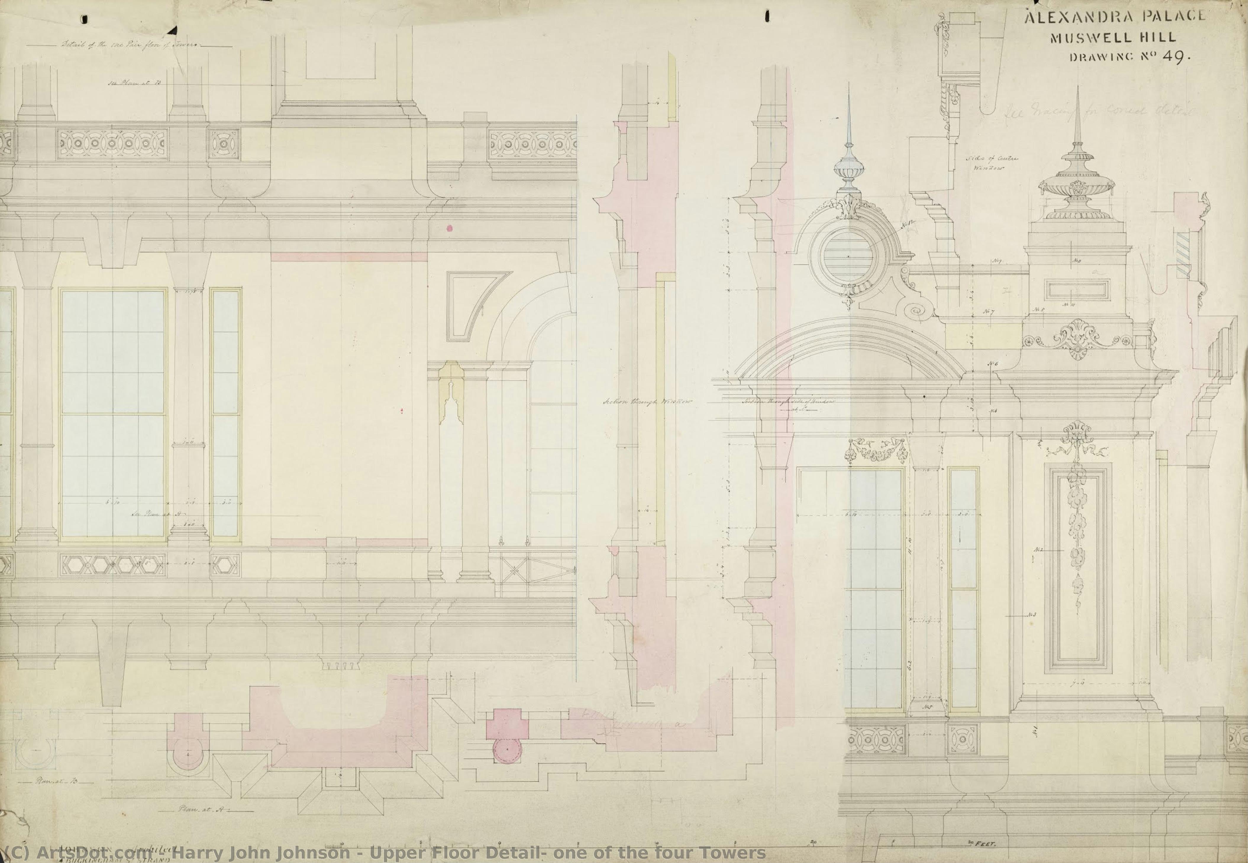 Upper Floor Detail, One Of The Four Towers — Harry John Johnson