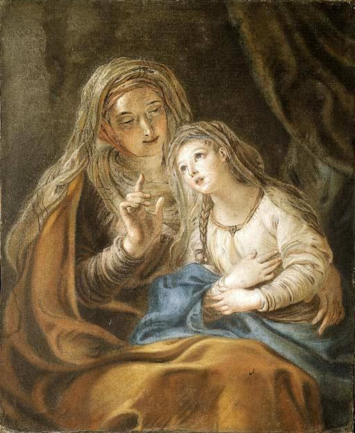 The Education Of The Virgin (study) — Charles Antoine Coypel Iv
