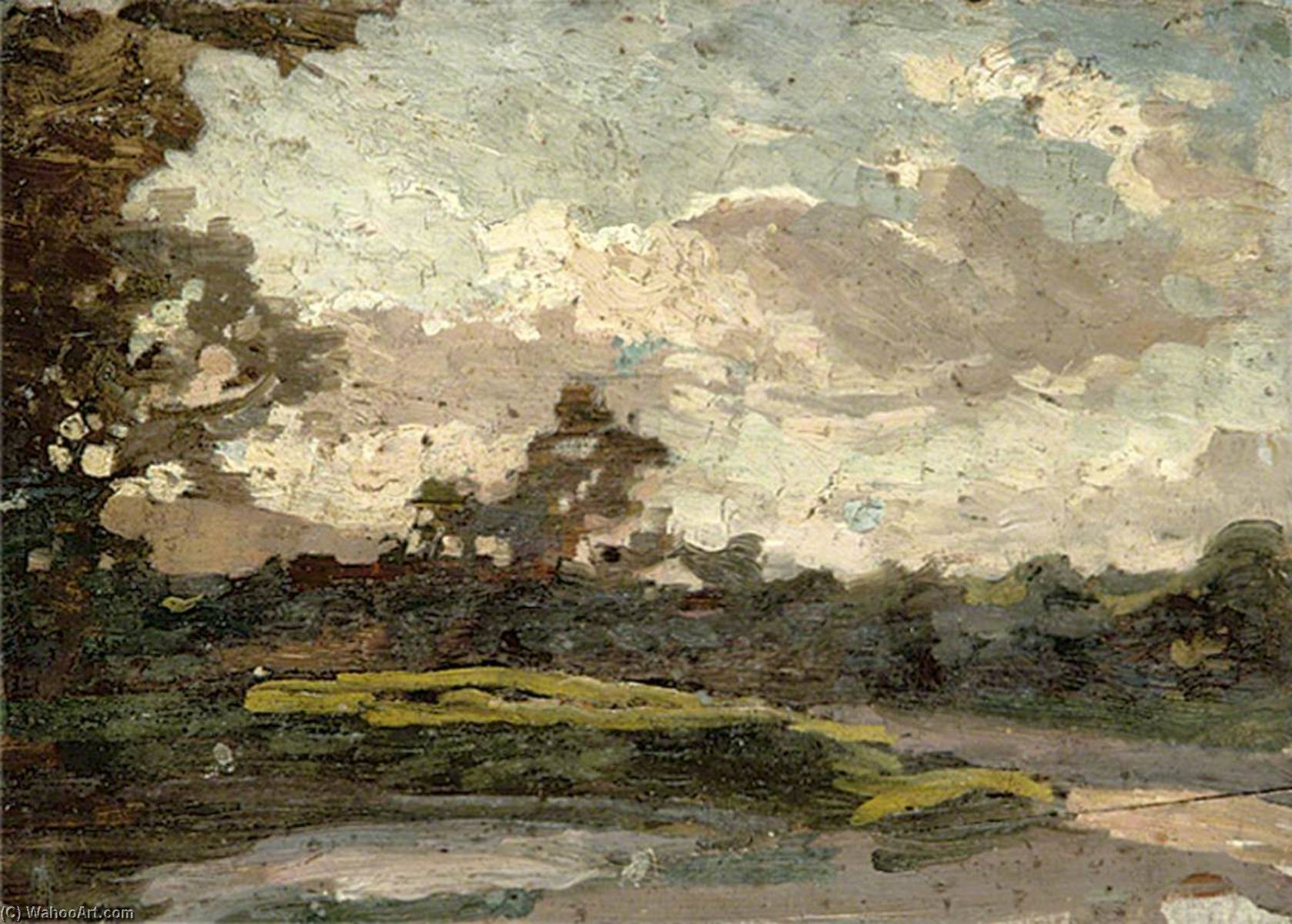 Landscape With A Pond In The Foreground, Large Tree On The Left — Gunning King