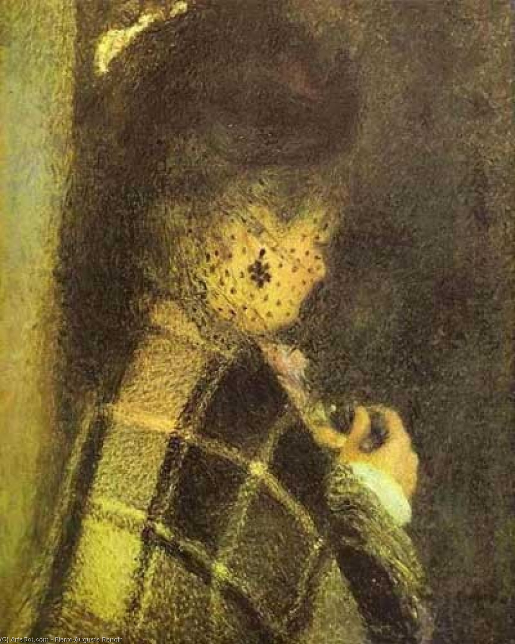 Joven Mujer Con Un Velario — Pierre-auguste Renoir