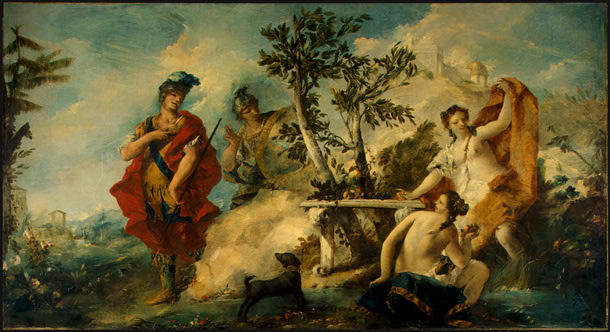 Carlo And Ubaldo Resisting The Enchantments Of Armida's Nymphs — Francesco Lazzaro Guardi