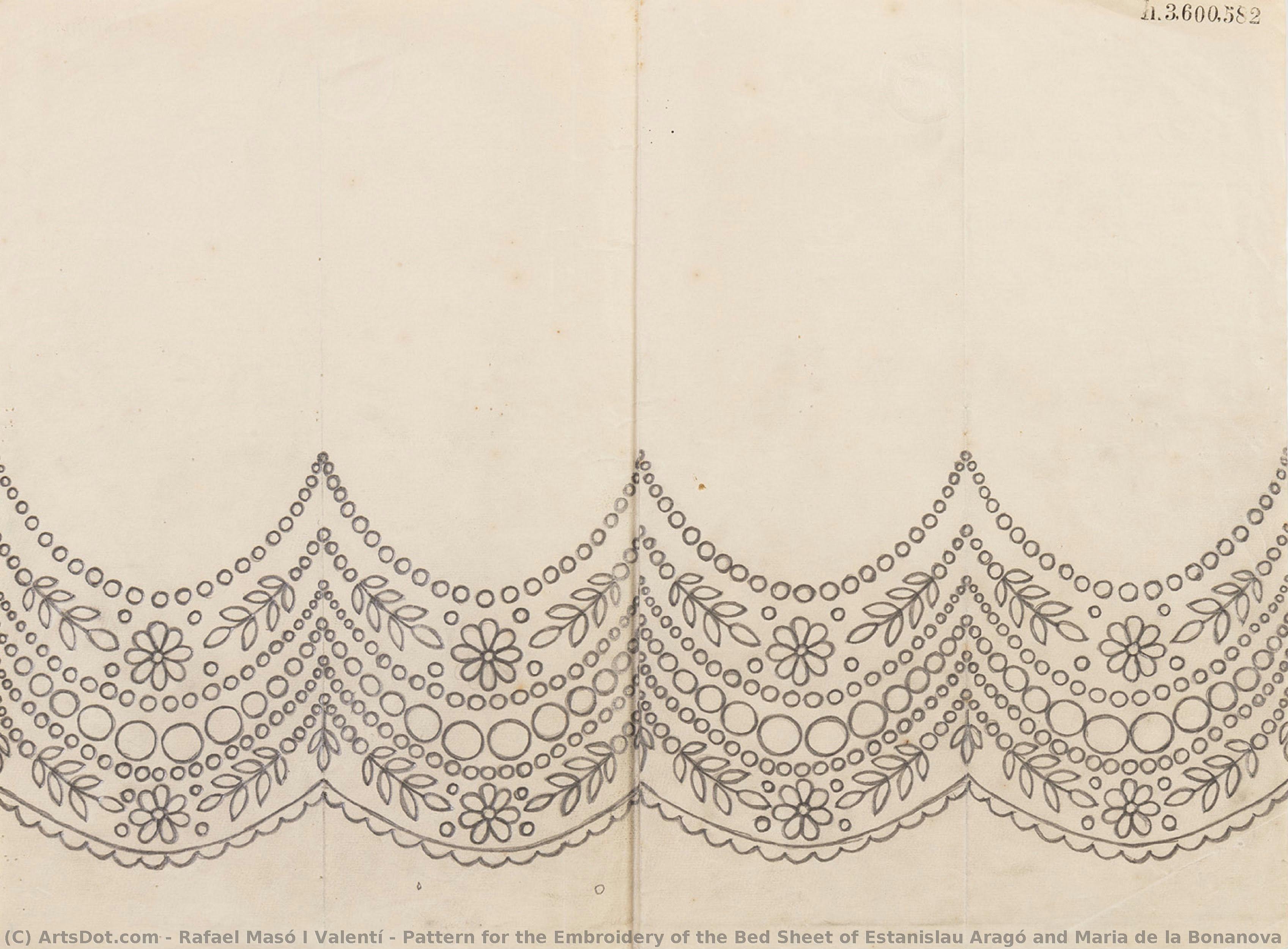 Pattern For The Embroidery Of The Bed Sheet Of Estanislau Aragó And Maria De La Bonanova Masó — Rafael Masó I Valentí