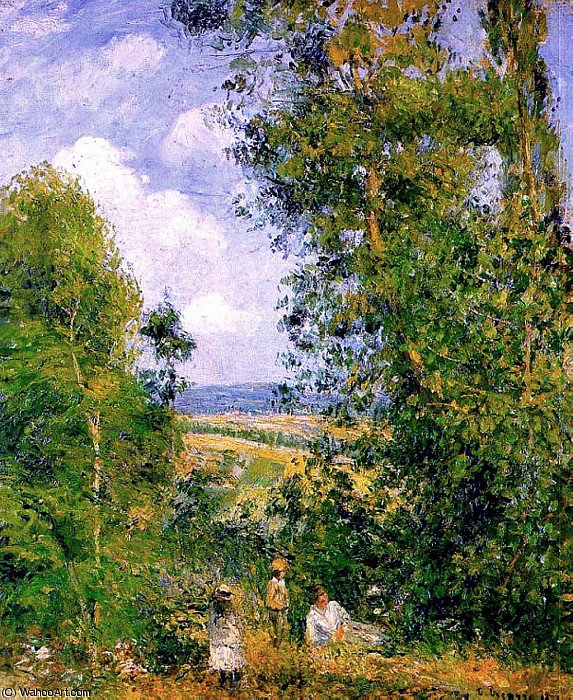 Resting In The Woods At Pontoise. — Camille Pissarro