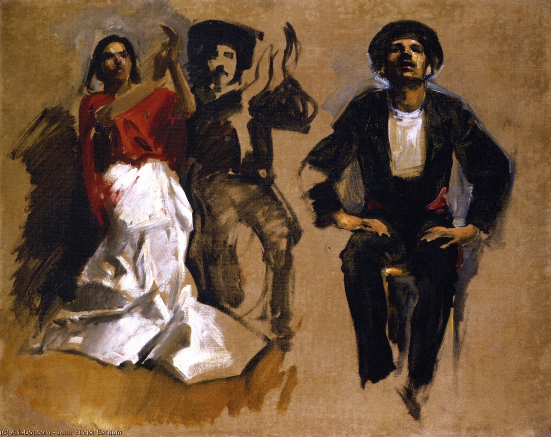 Study For Seated Figures 'el Jaleo' — John Singer Sargent