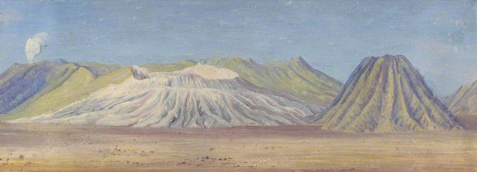 Rauch Des Semeru-vulkans Und Bromo-vulkans, Ostjava — Marianne North