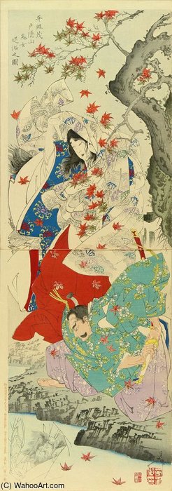 Taira No Koremochi Slaying A Demon Woman In Mount Togakushi — Tsukioka Yoshitoshi