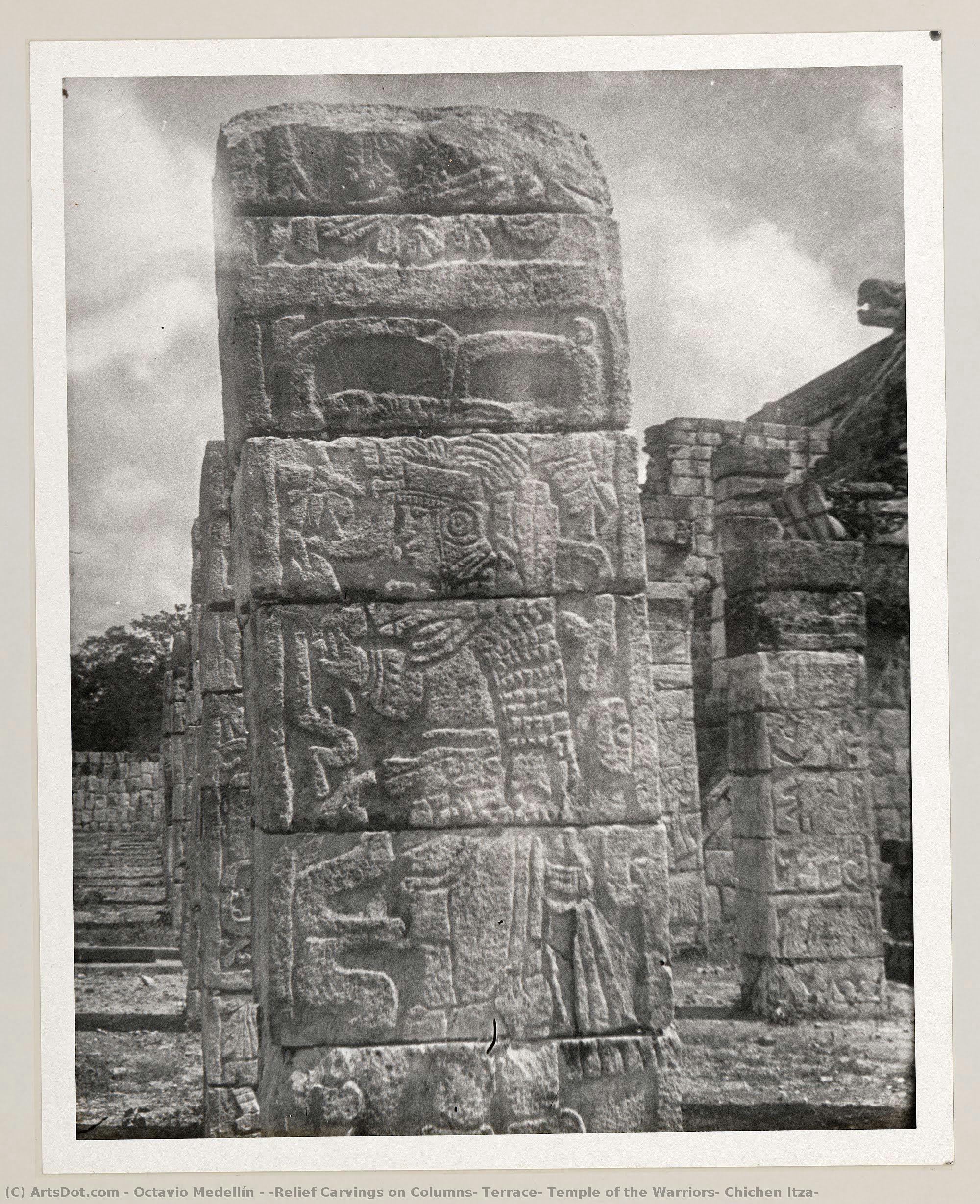 [relief Carvings On Columns, Terrace, Temple Of The Warriors, Chichen Itza] — Octavio Medellín