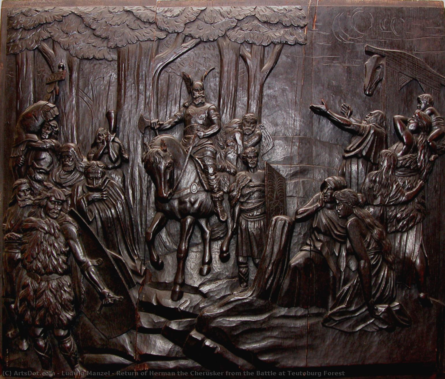 Return Of Herman The Cherusker From The Battle At Teutoburg Forest — Ludwig Manzel