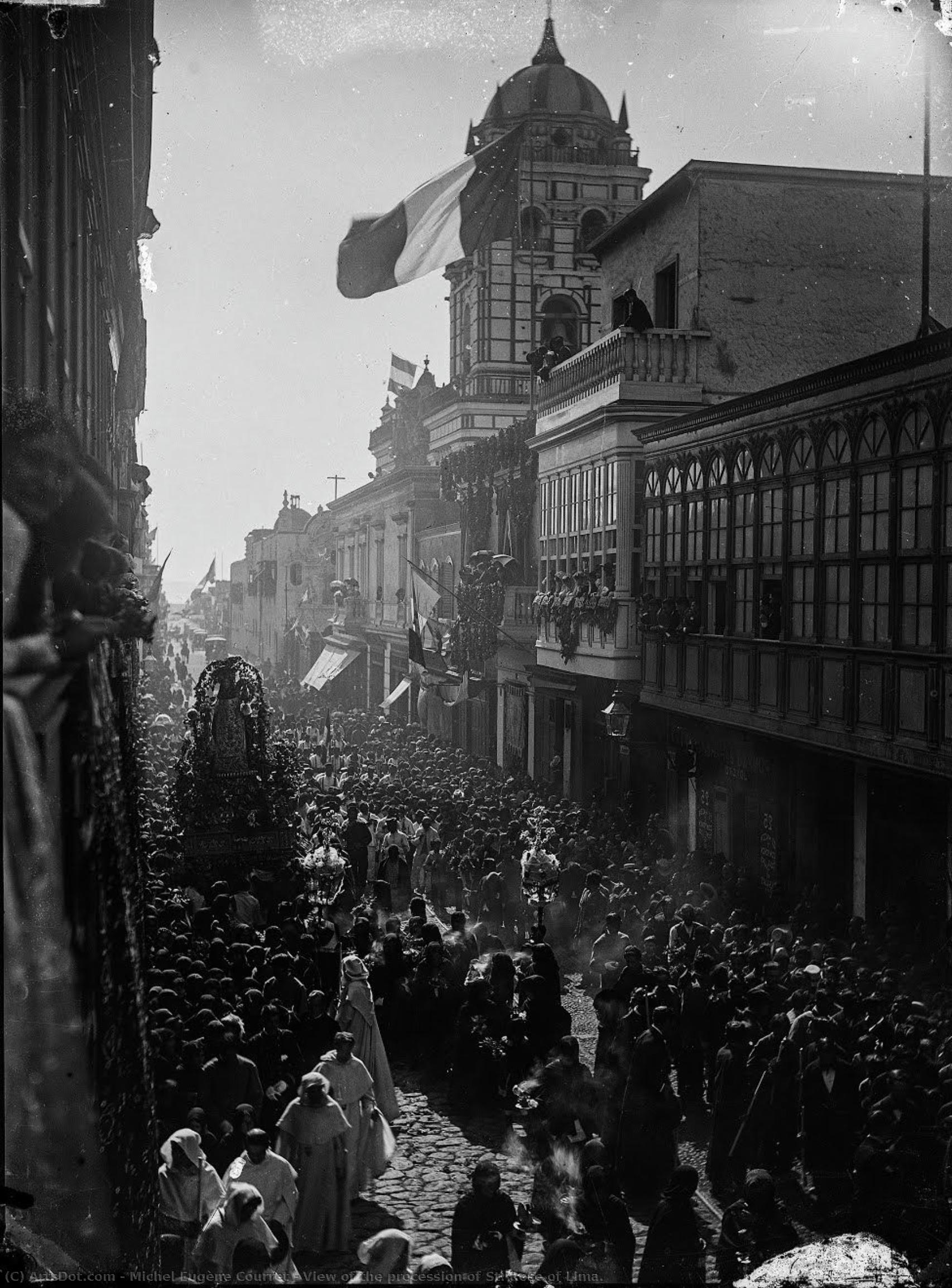 View Of The Procession Of St. Rose Of Lima. — Michel Eugène Courret