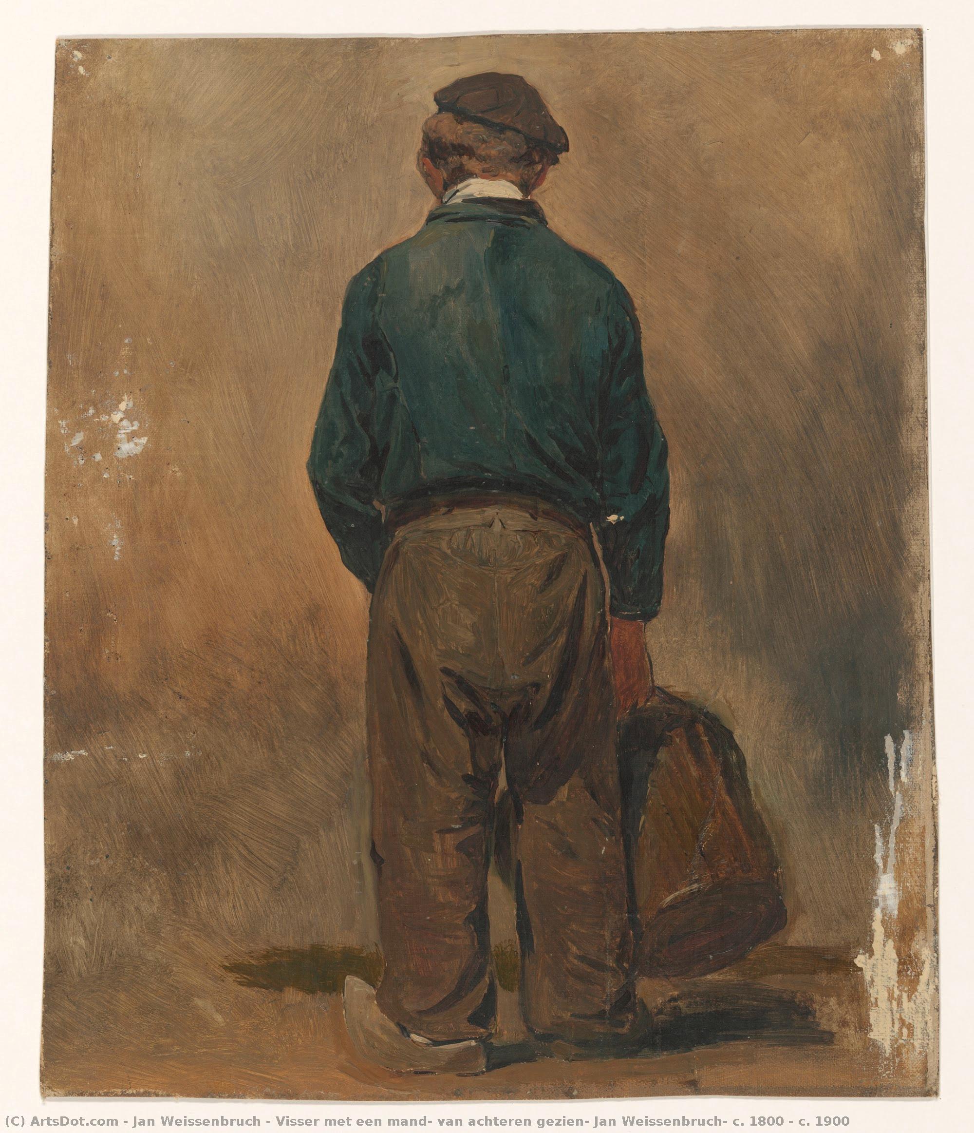 Visser Met Een Mand, Van Achteren Gezien, Jan Weissenbruch, C. 1800 - C. 1900 — Jan Vajsenbruh
