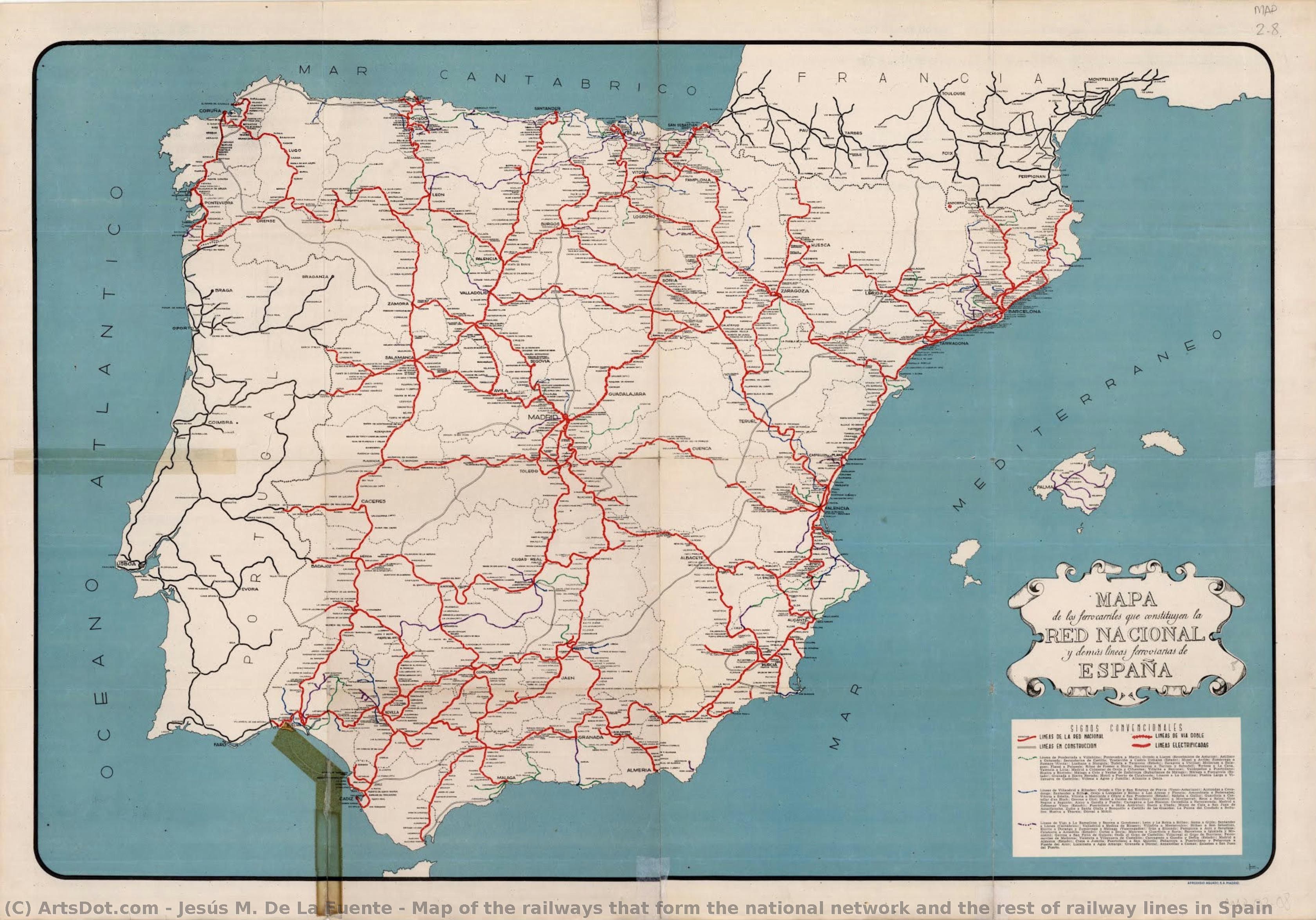 Map Of The Railways That Form The National Network And The Rest Of Railway Lines In Spain — Jesús M. De La Fuente