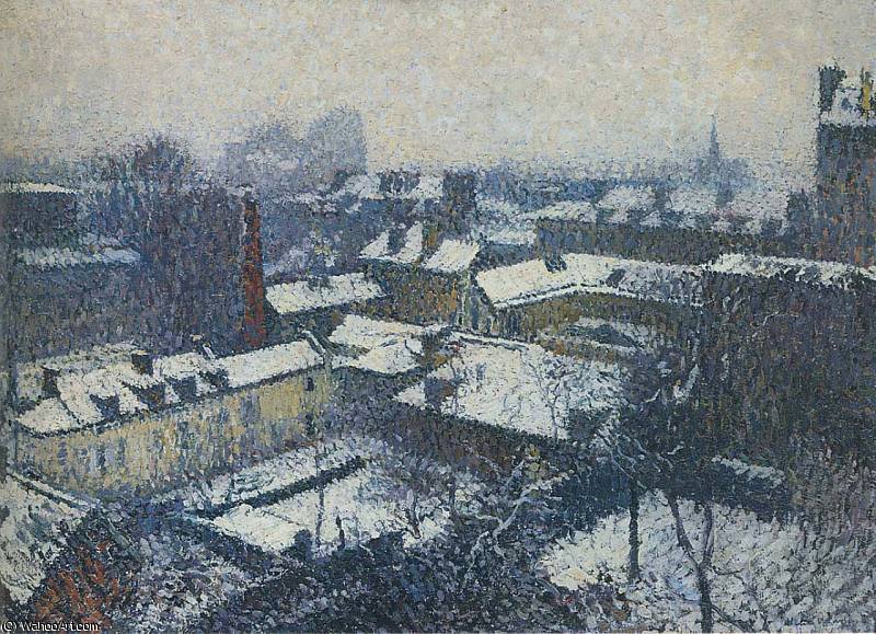 The Roofs Of Paris In The Snow The View From The Artists Studio — Henri Jean Guillaume Martin