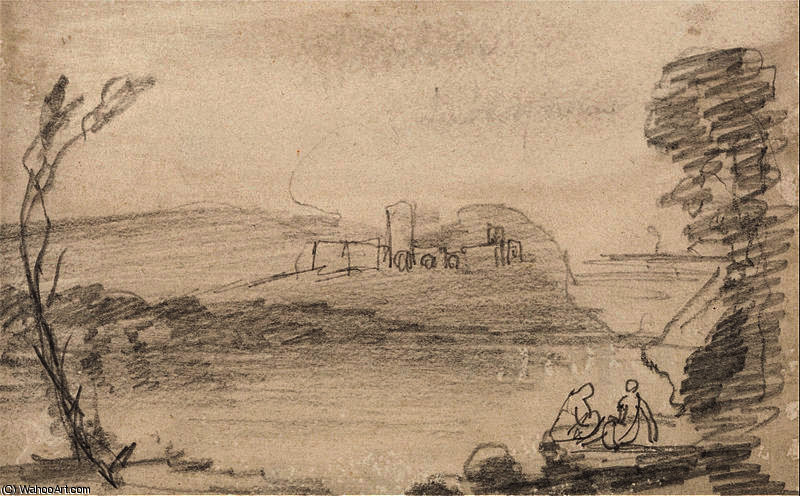 Ruin On A Lake, In The Manner Of Richard Wilson — John Sell Cotman