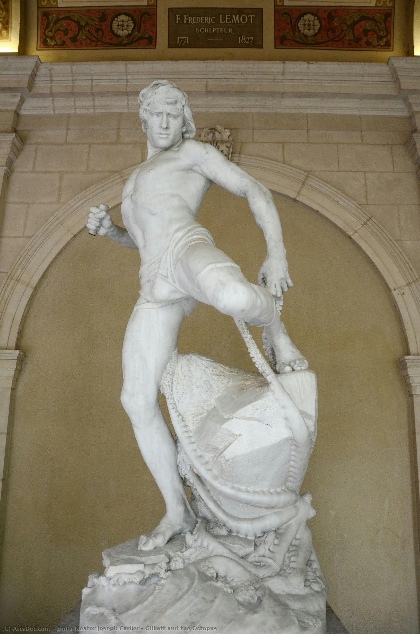 Gilliatt And The Octopus — Émile Nestor Joseph Carlier