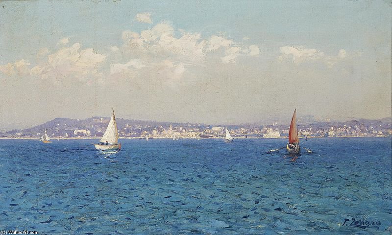 Blick Auf Die Franzosische Riviera — Fausto Zonaro