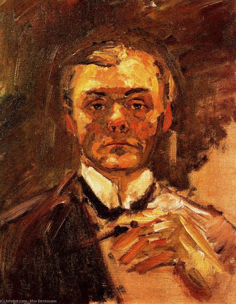 Self-portrait With Raised Hand — Макс Бекманн