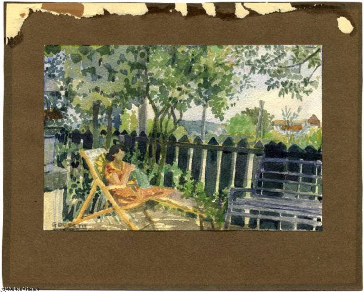 Hélène Sur La Chaise Longue Près Des Palis — Henri Georges Dupetit