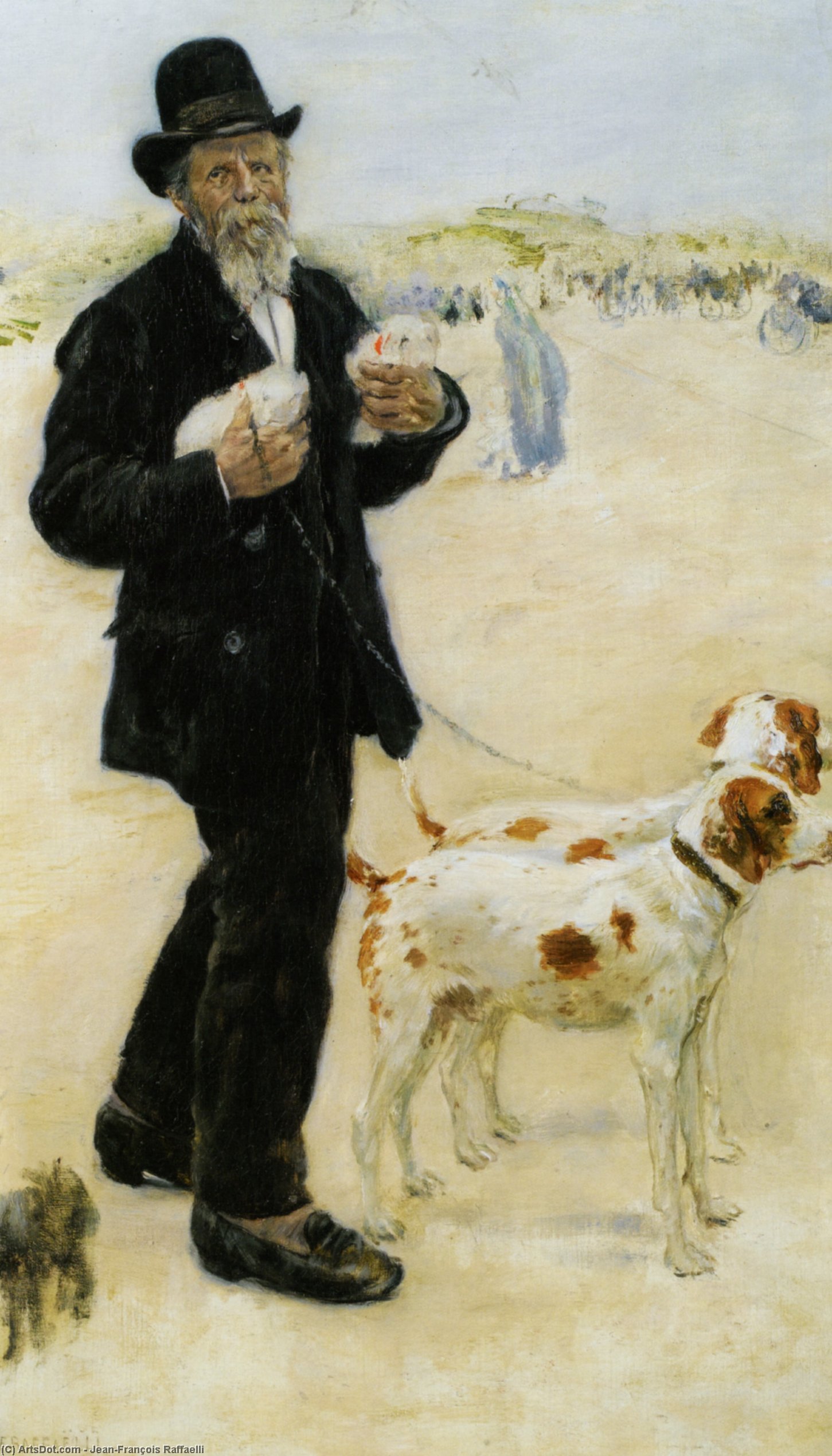 Man Walking Dogs — Jean-françois Raffaelli