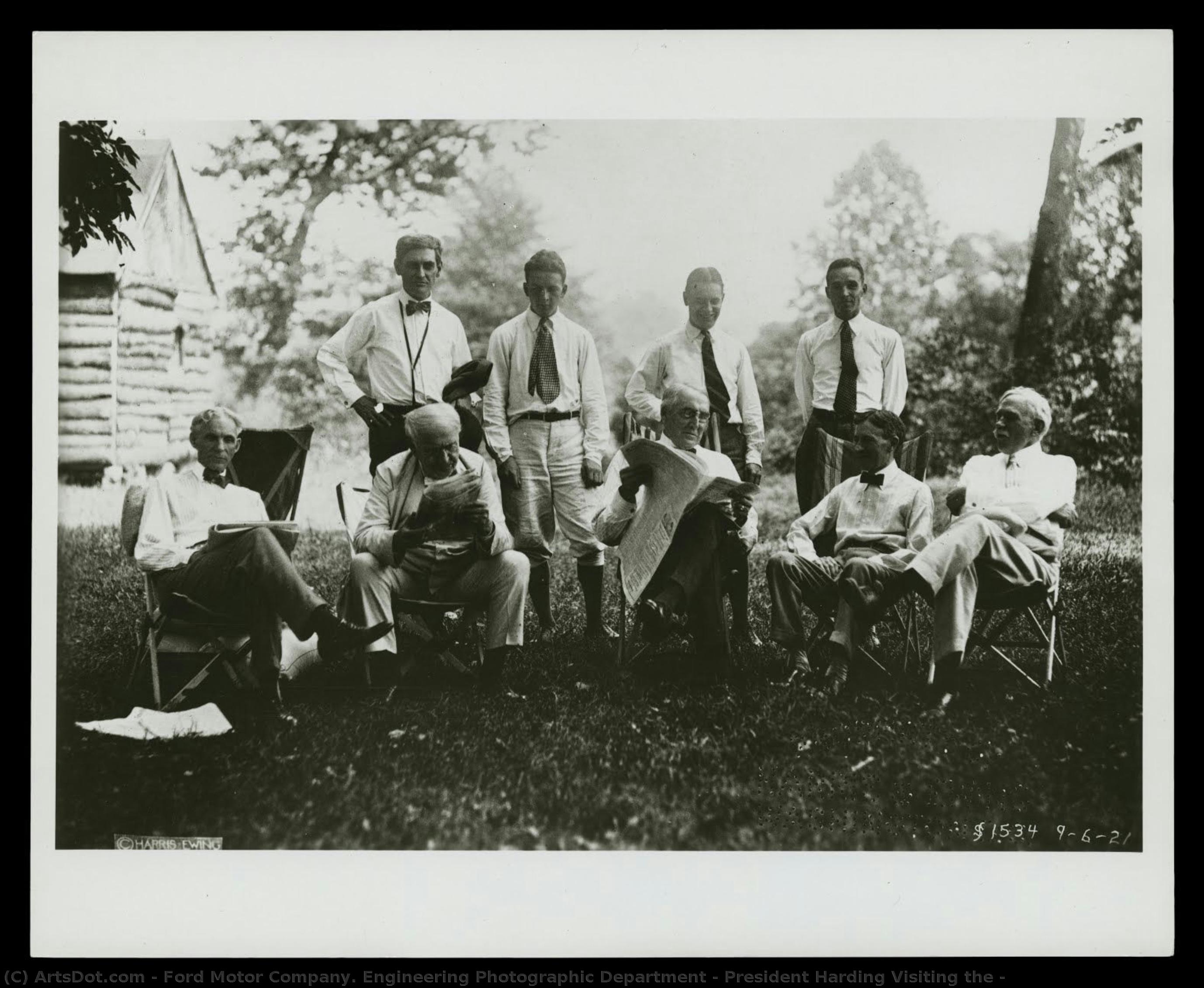 President Harding Visiting The — Ford Motor Company. Engineering Photographic Department