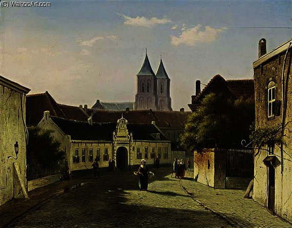 A View Of The St. Catherine Hospital In The Beekstraat In Arnhem — Jan Weissenbruch