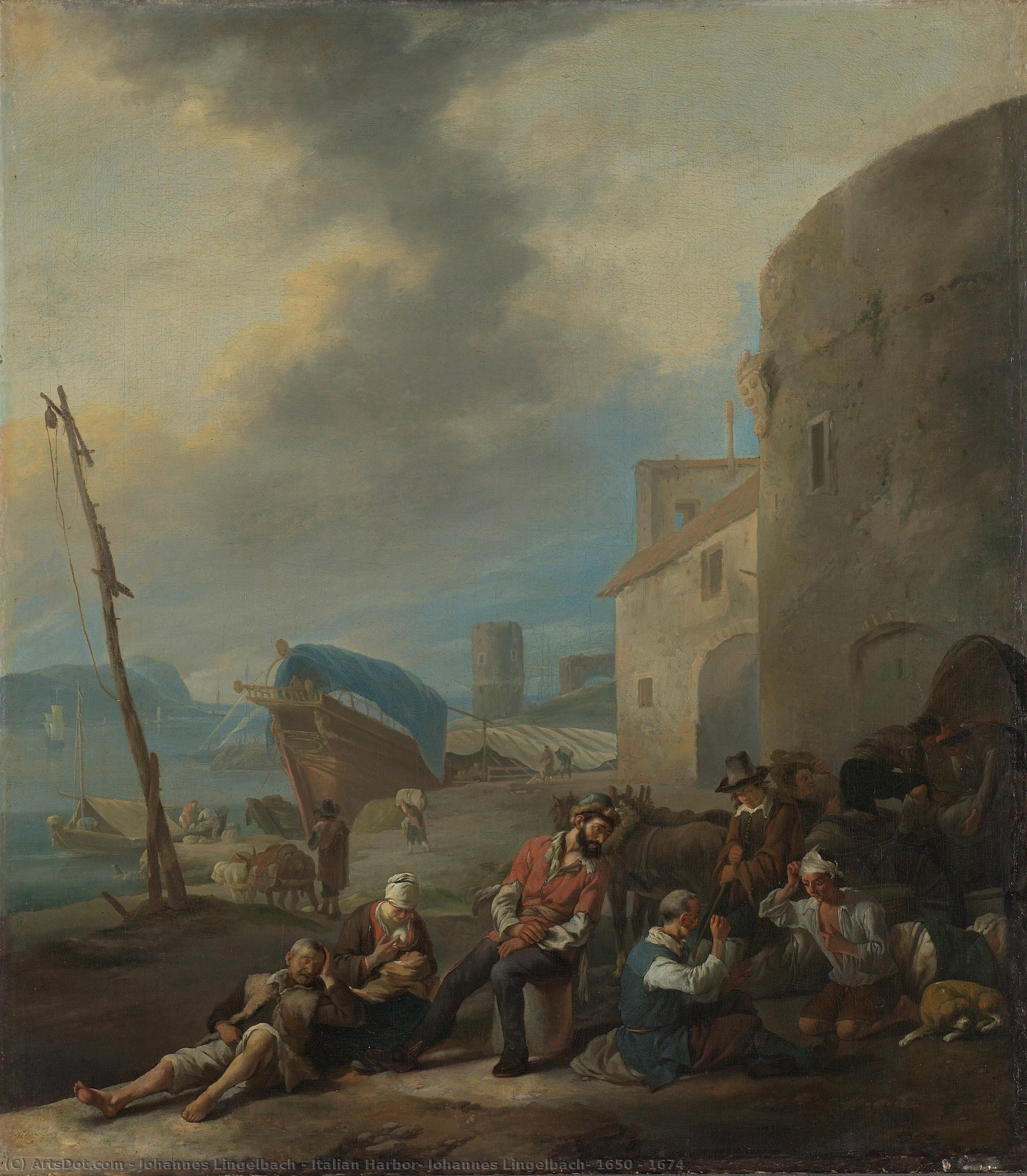 Italian Harbor, Johannes Lingelbach, 1650 - 1674 — Johannes Lingelbach