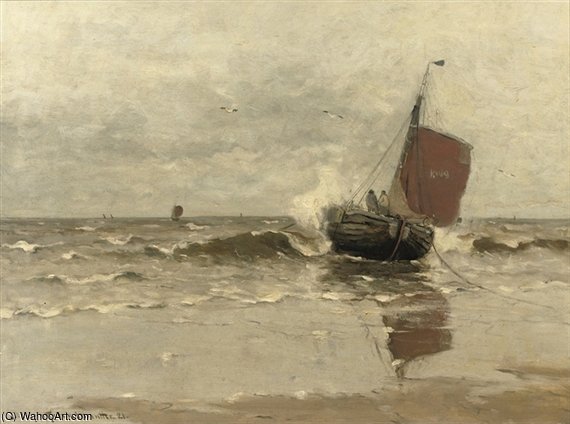 Bomschuit In The Surf, Katwijk — Gerhard Arij Ludwig Morgenstje Munthe