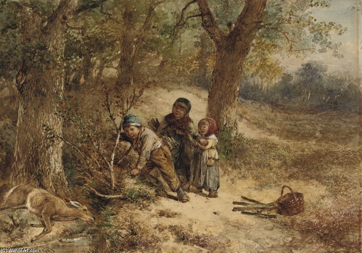 Helping A Wounded Deer — Johan Mari Henri Ten Kate