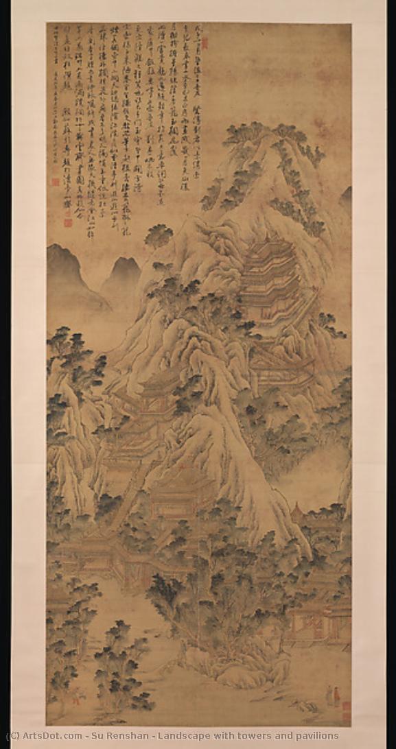 Landscape With Towers And Pavilions — Su Renshan