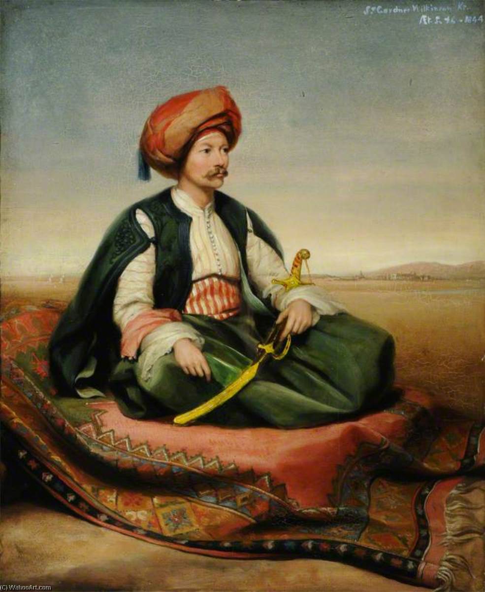 Sir John Gardner Wilkinson (1797–1875), Aged 46, In Turkish Dress — Henry Wyndham Phillips