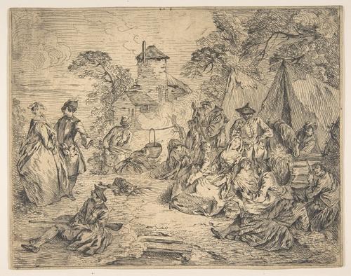 Soldiers And Women In An Encampment — Jean-baptiste Pater