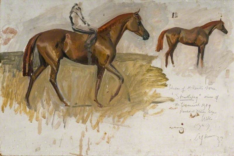 Studies Of Mr Rank's Horse, 'strathspey', Winner Of 1949 Cesarewitch (painted At Druids' Lodge) — Sir Alfred James Munnings