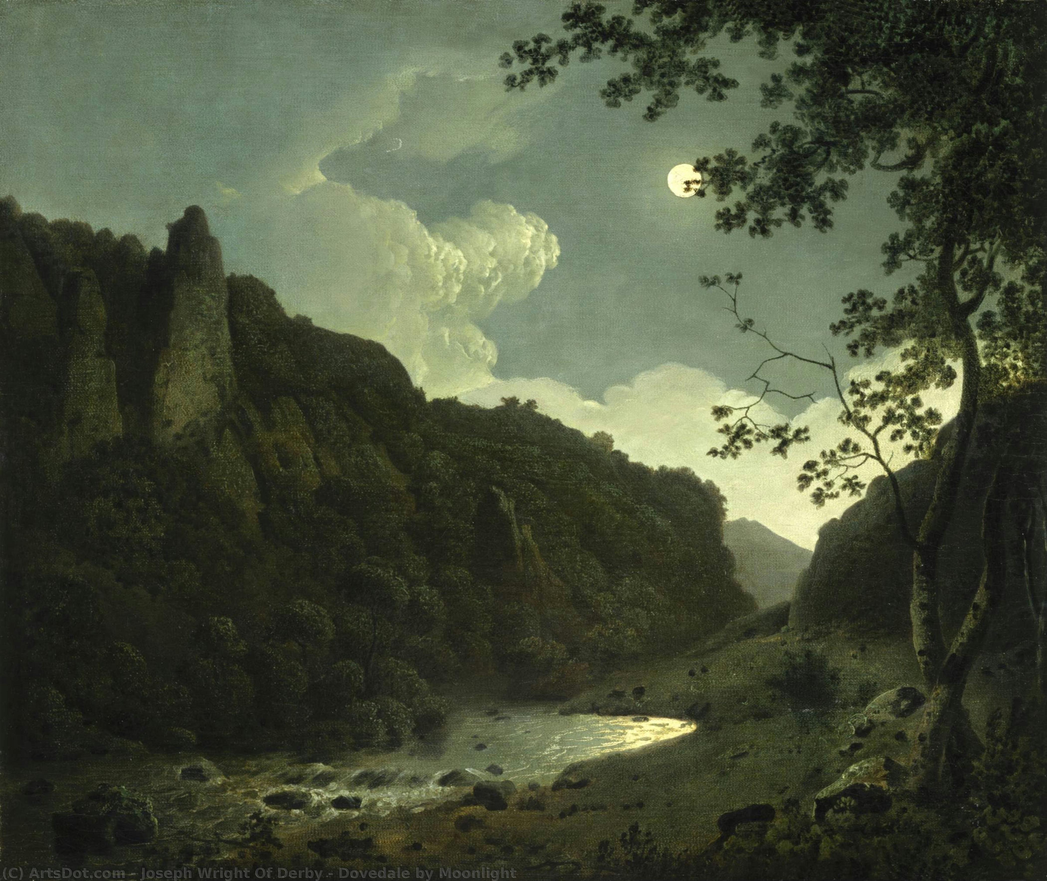Dovedale By Moonlight — Джозеф Райт Дерби