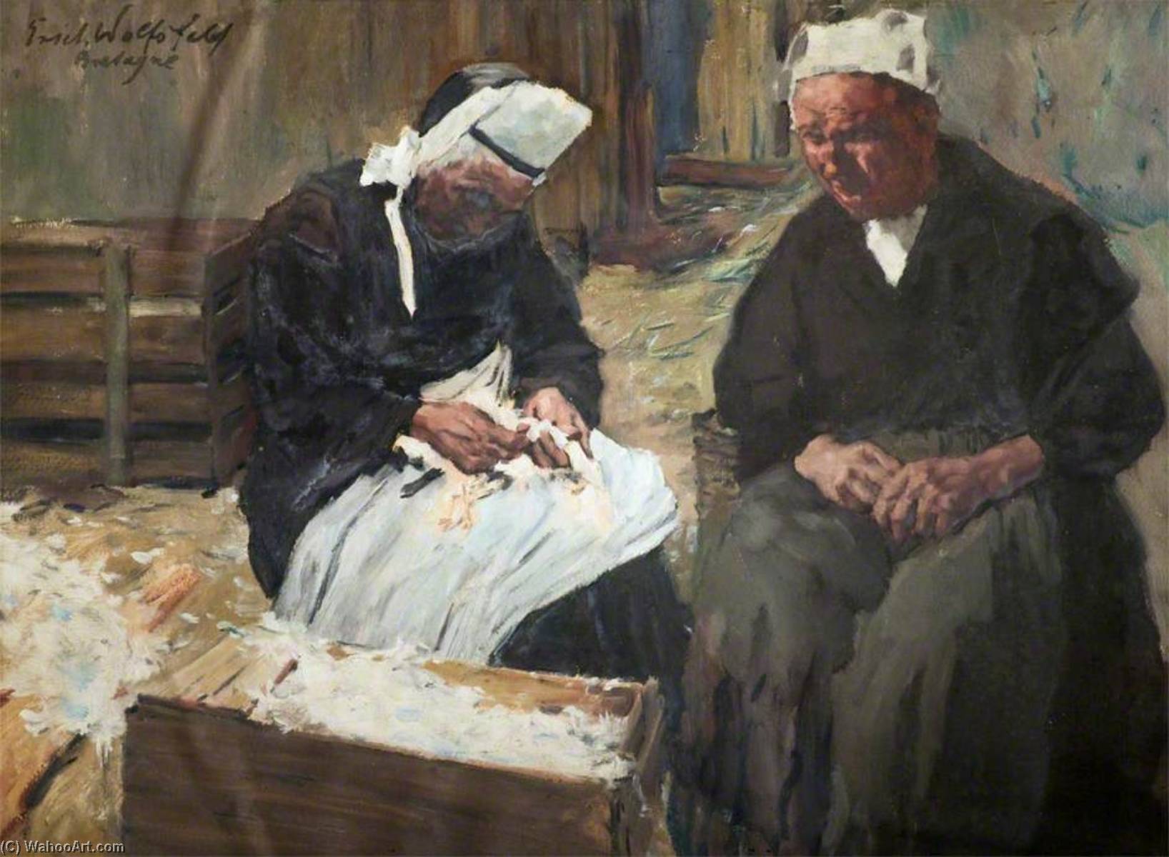 Plucking Chickens — Erich Wolfsfeld