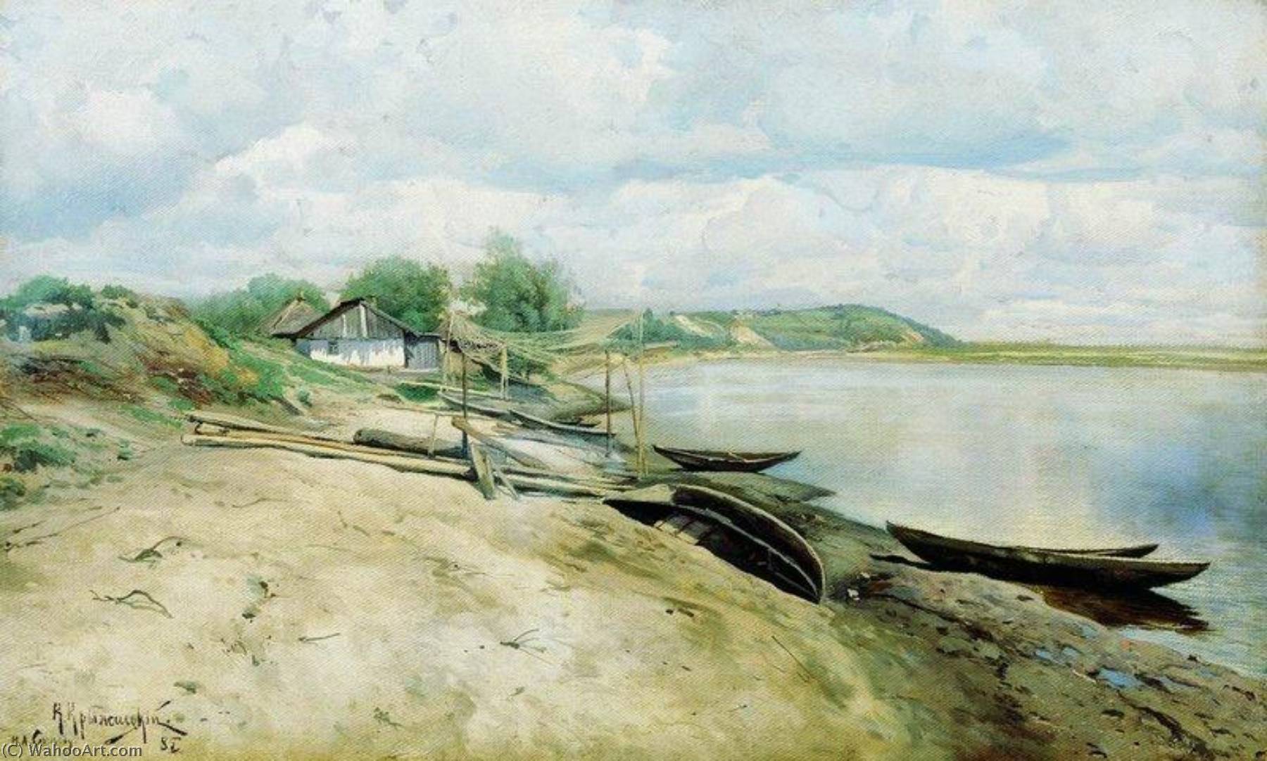 Fishing Village On The Dnieper River — Konstantin Yakovlevich Kryzhitsky