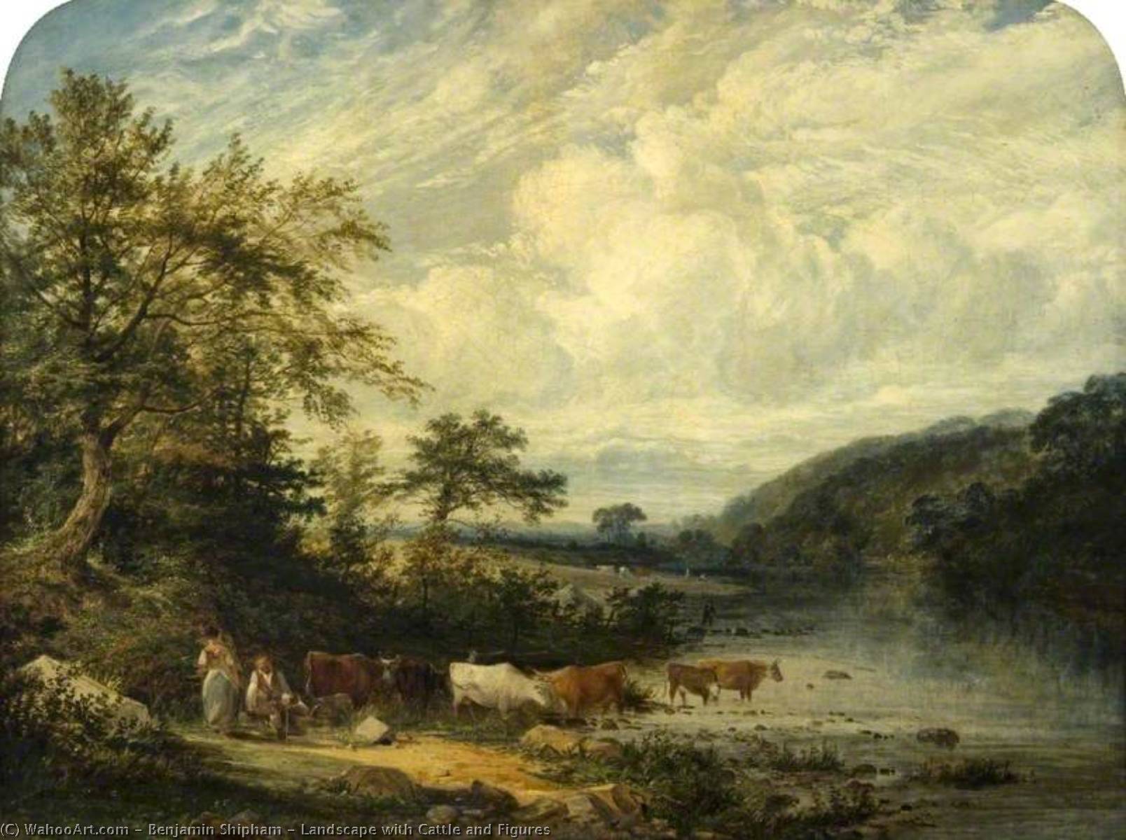 Landscape With Cattle And Figures — Benjamin Shipham