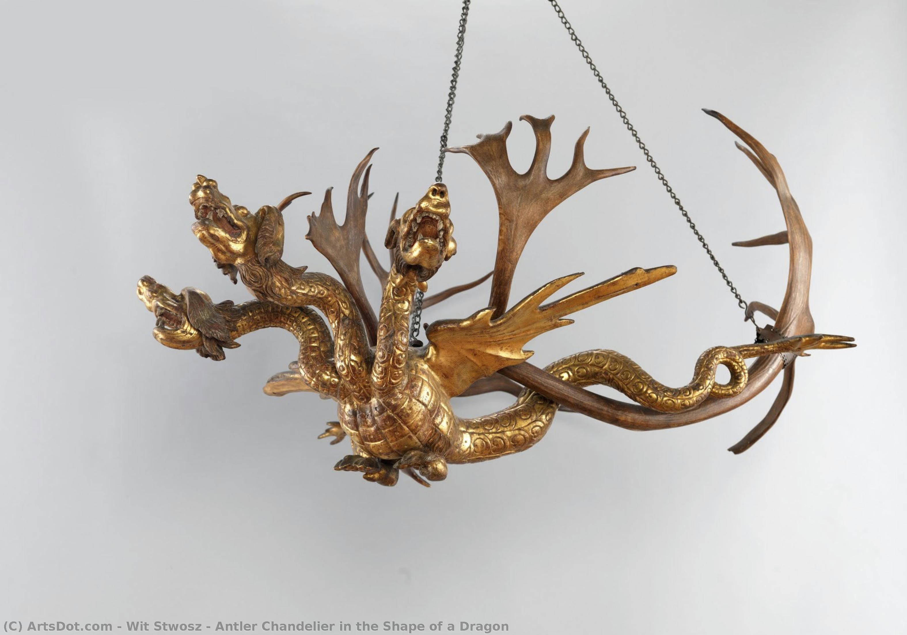 Antler Chandelier In The Shape Of A Dragon — Wit Stwosz