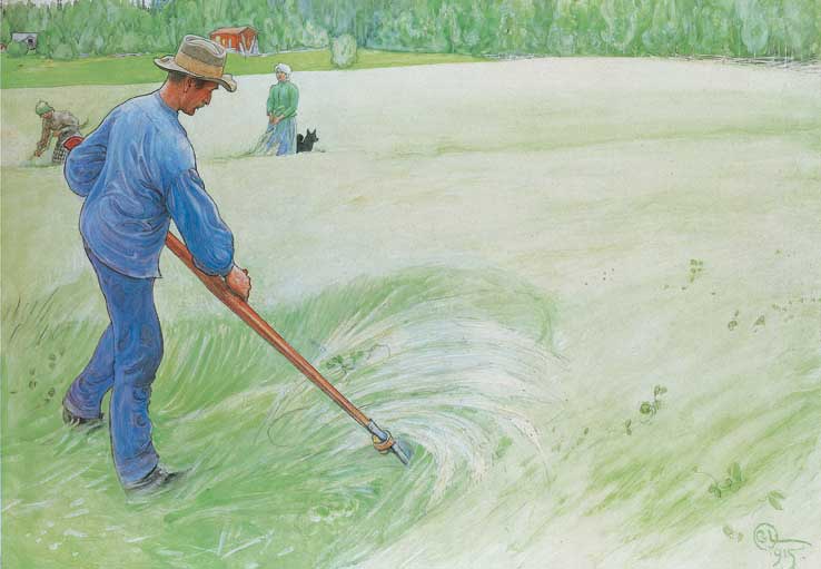 Mowing The Oats — Carl Larsson