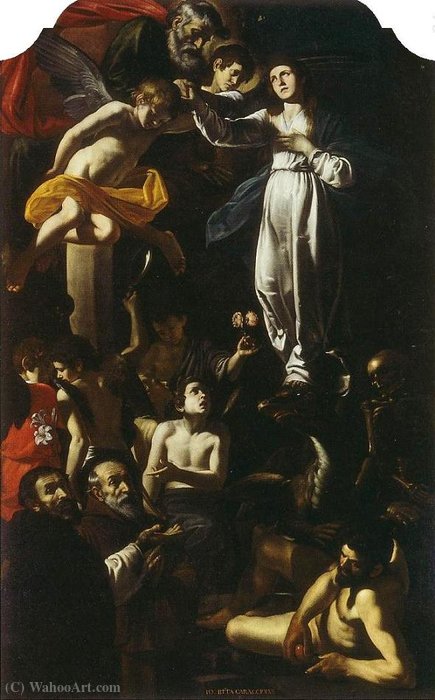 Immaculate Conception With Saints Dominic And Francis Of Paola — Battistello Caracciolo