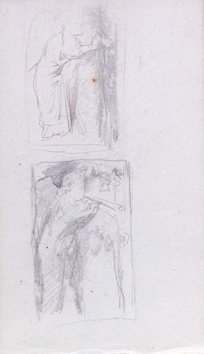 Two Versions Of Angel Blowing Horn — John La Farge